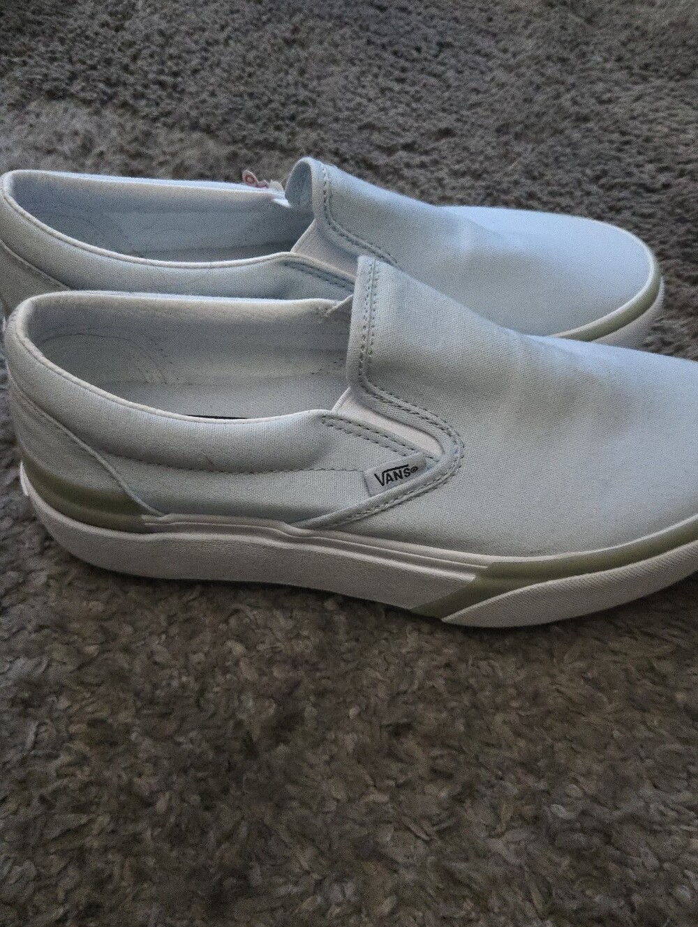 Vans Classic Slip On Women 9.5 Platform Pastel White And Light Blue 072026 - Picture 6 of 8